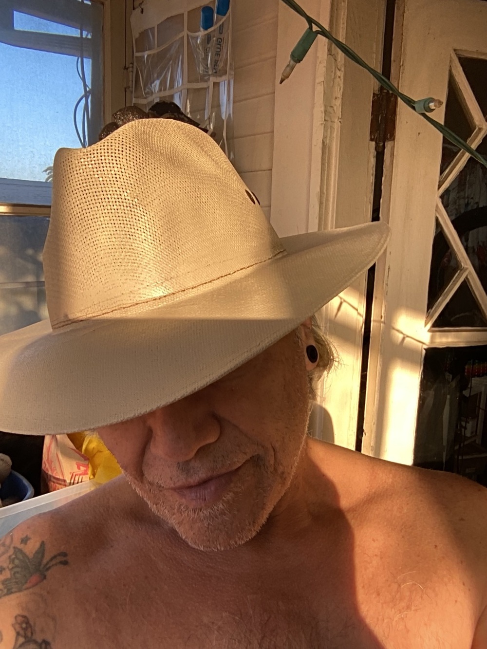 Vintage made in Mexico Men's Travel Straw Fedora Hat - Cream